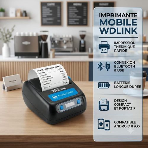 Imprimante Ticket Portable WDLINK WD8009 USB + Bluetooth — 2
